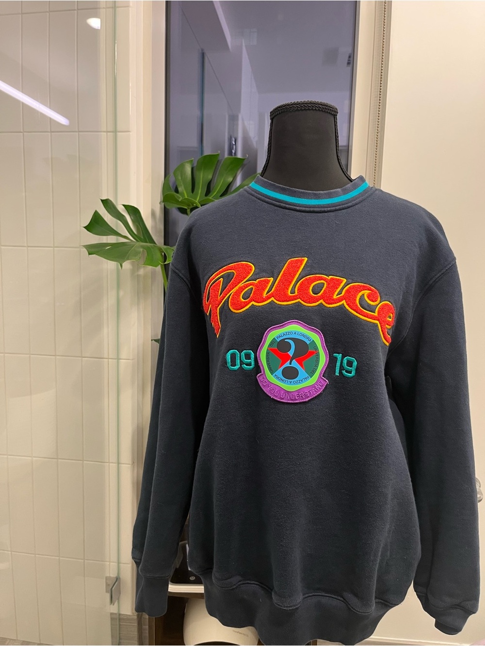 Palace Hi Sport Navy Logo Crewneck Sweatshirt